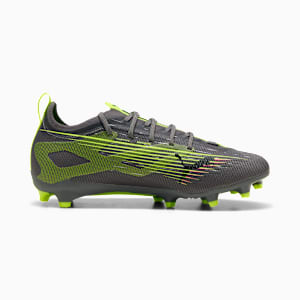 Chaussures de soccer à crampons pour terrain ferme/terrain artificiel ULTRA 5 PRO Enfant et adolescent, Matte Aged Silver-Yellow Alert-Sun Struck, extralarge